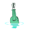 bottle in sea
